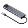 Imagem de Cabo Adaptador Multiportas USB-C em Alumínio e 19cm de Extensão Cinza e Preto - Geonav - UCA11