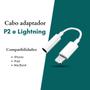 Imagem de Cabo Adaptador P2 Áudio Fone mic lapela Para iPhone ipad