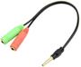 Imagem de Cabo Adaptador P3 Macho para 2 P2 Fêmea - Fone e Microfone para Headset - P3