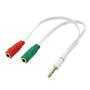 Imagem de Cabo Adaptador P3 Macho x 2 P2 Fêmea P/ Fone Microfone Headset Branco - 5+