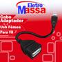 Imagem de Cabo Adaptador V8 Micro USB para USB Fêmea OTG