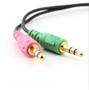Imagem de Cabo Adaptador Y p/ Fone P3 Fêmea x 2 P2 Macho Fone e Microfone