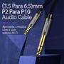 Imagem de Cabo Auxiliar Hifi P2 x P10 Profissional Banhado Ouro 2m