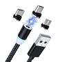 Imagem de Cabo c/ conector magnetico 3 em 1 v8/lightling/tipo-c 1m le-842