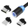 Imagem de Cabo c/ conector magnetico 3 em 1 v8/lightling/tipo-c 1m le-842