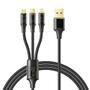 Imagem de Cabo carregador 3 em1 Lightning Tipo C Micro USB 65W/6A 1,2M