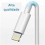 Imagem de Cabo Carregador Lightning para iPhone/iPad/iPod, Conector USB-A para Lightning, Corrente 4.8A, Branco/Preto