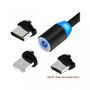 Imagem de Cabo Carregador Magnetico 3 Em 1 Micro Usb Tipo C Judrif