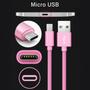 Imagem de Cabo Carregador Rapido Micro USB V8 3 Metros Reforçado Kit 2