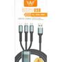 Imagem de Cabo Carregador Rápido Universal Conector Sumexr 3 Pontas Premiun