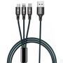 Imagem de Cabo Carregador Turbo Cabo de Dados USB 3 em 1 Lightning  TypeC  V8 1,2 Metros para Celular