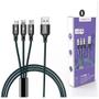 Imagem de Cabo Carregador Turbo Cabo de Dados USB 3 em 1 Lightning  TypeC  V8 1,2 Metros para Celular