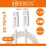 Imagem de Cabo Carregador Turbo Usb Tipo C 2 Metros Reforçado Nylon