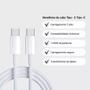 Imagem de Cabo Carregador Usb-c Tipo C 2 Lados 1m Branco Rápido Turbo