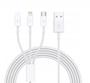 Imagem de Cabo Carregador Usb Tipo C Lightning E Micro V8 3 em 1 Carga Rápida 1.2m Resistente