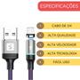 Imagem de Cabo Carregamento Conectores Magnéticos Sumexr Conexão 3 Em 1