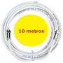 Imagem de Cabo Coaxial Branco 10 Mts Antena Tv Hd Pronto + 2 Conector