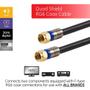 Imagem de Cabo coaxial GE RG6 25 pés com blindagem quádrupla de 3 GHz tipo F preto