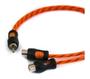 Imagem de Cabo Coaxial Rca 2F +1M Flexível Laranja Som Automotivo Ouro