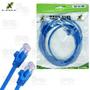 Imagem de Cabo Conector de Rede Xcell RJ45 Macho 3 Metros Azul