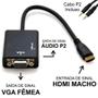 Imagem de Cabo Conversor Adaptador Hdmi Macho Para Vga Fêmea Com Áudio