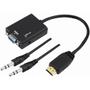 Imagem de Cabo Conversor Adaptador Hdmi Para Vga Com Saída P2 Áudio