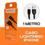 Imagem de Cabo Dados Carga Rápida Ios x Usb 1 Metro 3A Kaidi Kd-28A Preto