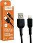 Imagem de Cabo Dados Carga Rápida Ios x Usb 1 Metro 3A Kaidi Kd-28A Preto