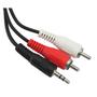 Imagem de Cabo De Áudio Auxiliar Estereo P2 3.5mm X 2 Rca 1,5 Mts Tblack