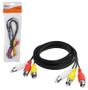 Imagem de Cabo de audio e video 3rca macho x 3rca macho preto 1,5m