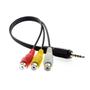Cabo De Áudio e Vídeo P3 x 3RCA - Fêmea Com 20cm MBtech Imagem de Cabo De Áudio e Vídeo P3 x 3RCA - Fêmea Com 20cm MBtech