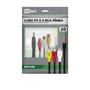 Cabo De Áudio e Vídeo P3 x 3RCA - Fêmea Com 20cm MBtech Imagem de Cabo De Áudio e Vídeo P3 x 3RCA - Fêmea Com 20cm MBtech