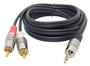 Imagem de Cabo De Audio Som P2 Estereo X 2 Rca Blindado Profissional 1.8M