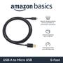 Imagem de Cabo de carregamento Amazon Basics USB-A para Micro USB, pacote com 2 unidades de 1,8 m