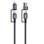 Imagem de Cabo De Carregamento Transferência De Dados FAM FCA-2205 USB C USB A Lightning E 4 Em 1 1.2M Preto