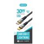 Imagem de Cabo de Dados USB-C p/Lightning 1,2M 30W QC Kimaster CB827L Preto