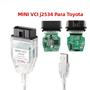 Imagem de Cabo De Diagnóstico OBD2 Toyota Mini VCI TIS Techstream 18.00.008 Com Chip Completo FTDI