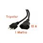 Imagem de Cabo De Energia Extensor De 1 Metro Tripolar 3 X 0,75 Mm 10a Bivolt Preta 10A-2P+T-1M