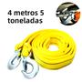 Imagem de Cabo de Reboque para Carro - 5 Toneladas, 4 Metros, com Ganchos Resistentes