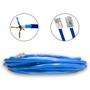 Imagem de Cabo de Rede 100% Cobre 5 Metros CAT6 Azul Área Externa Dupla Capa Blindado UTP Fio Lan