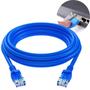Imagem de Cabo De Rede 3 Metros Internet Crimpado Rj45 Cat5e Azul