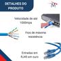 Imagem de Cabo De Rede 3 Metros Internet Crimpado Rj45 Cat5e Azul