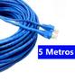 Imagem de Cabo de rede 5 Metros azul profissional CFTV  Internet Montado PRONTO PARA USO