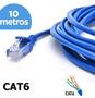 Imagem de Cabo De Rede Cat6 10 Metros Rj45 Lan Internet Giga 10/1000 Computador Câmera