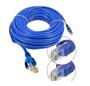 Imagem de Cabo de Rede Patch Cord Cat5e 30 metros RJ45 Crimpado Ethernet para Modem Computador Roteador Azul