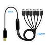 Imagem de Cabo Divisor USB-C 6 em 1 - Carregador Multiportas para Android, Samsung e Tablets