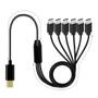 Imagem de Cabo Divisor USB-C 6 em 1 - Carregador Multiportas para Android, Samsung e Tablets
