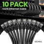Imagem de Cabo Ethernet GearIt Cat 6, pacote com 10, 1,8 m, 10 Gbps, RJ45, preto