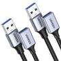 Imagem de Cabo Extensão USB UGREEN 3.0 (2m) - Trançado em Nylon - Pacote com 2