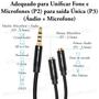 Imagem de Cabo Extensor 3.5mm P3 Macho P/ Fone Microfone 0,3m Vention